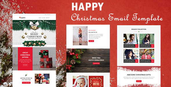 X-Mas - Multipurpose Responsive Email Template With Mailchimp Editor & Online StampReady Builder Acc - 1